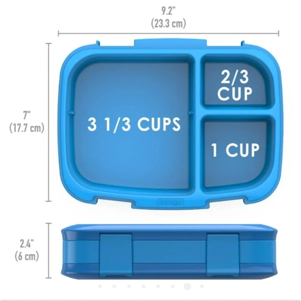 Bentgo Fresh Bento Divided School Lunch Box Set Of 2 Blue Kids Travel